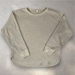 Beige Waffle Knit Sweatshirt